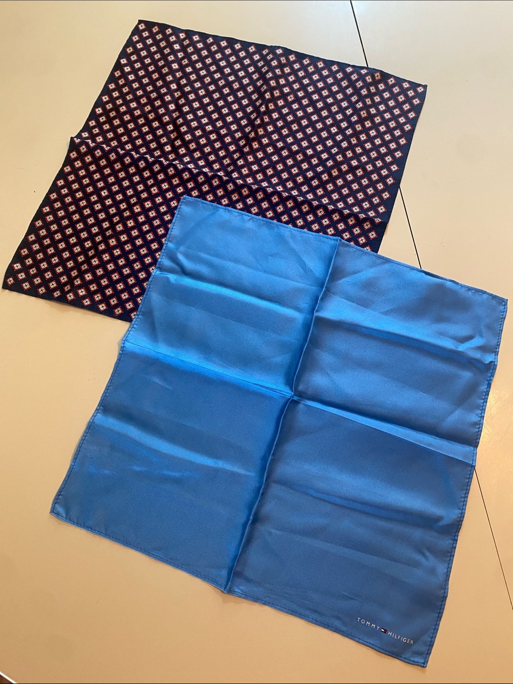 Tommy Hilfiger Blue Silk Pocket Square Bundle Navy Patterned Square